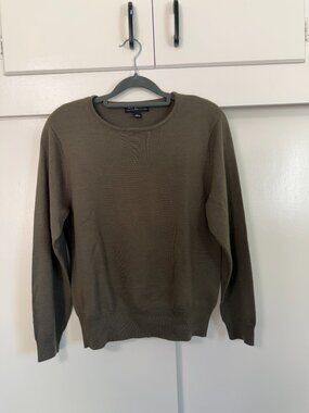 Kasper Knits A.S.L Brownish Dark Olive Green Knit Long Sleeve Top